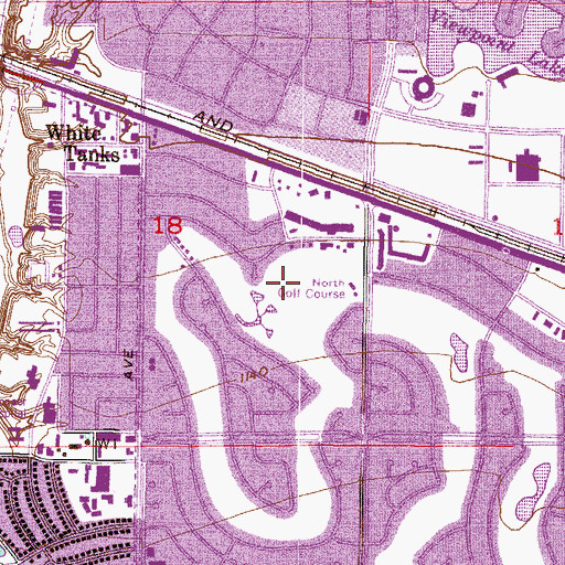 Topographic Map of North Golf Course, AZ