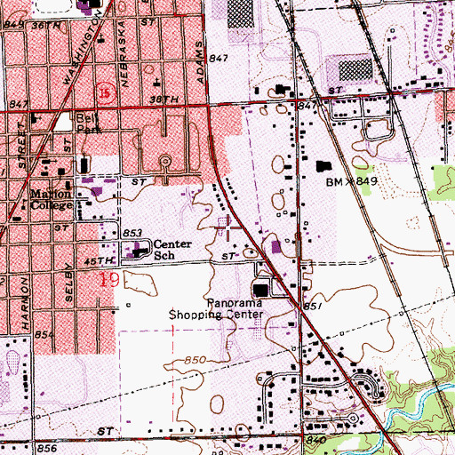 Topographic Map of Calvary Temple, IN