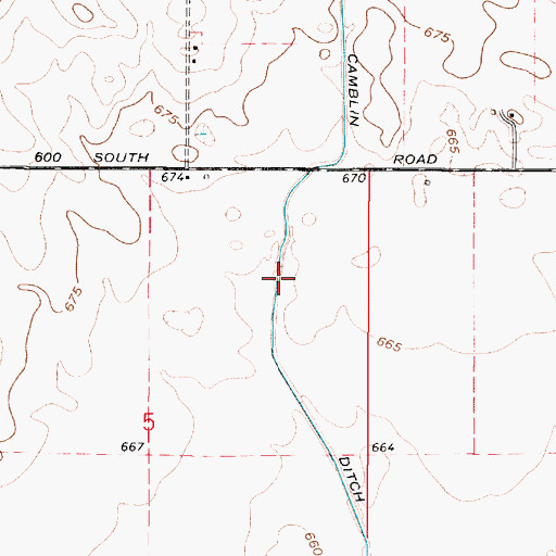 Topographic Map of Camblin Ditch, IN