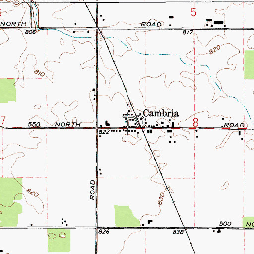 Topographic Map of Cambria, IN