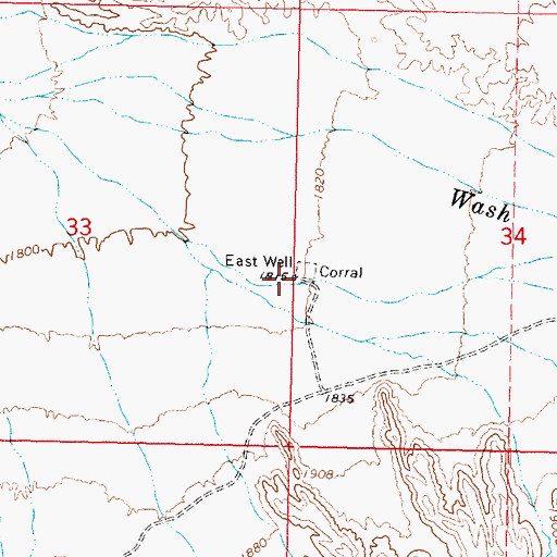 Topographic Map of East Well, AZ