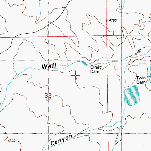 Topographic Map of Olney Dam, AZ