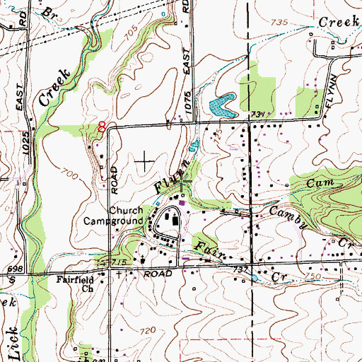 Topographic Map of Camby Creek, IN