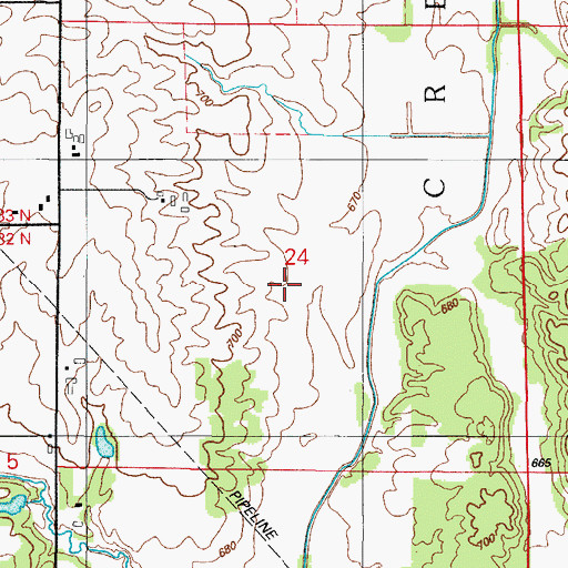Topographic Map of Camp Area Number Five, IN
