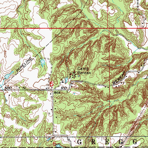 Topographic Map of Camp Berean, IN
