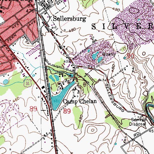 Topographic Map of Camp Chelan, IN