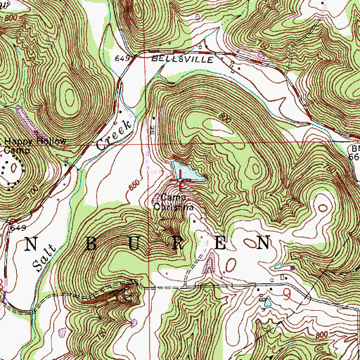 Topographic Map of Camp Christina, IN