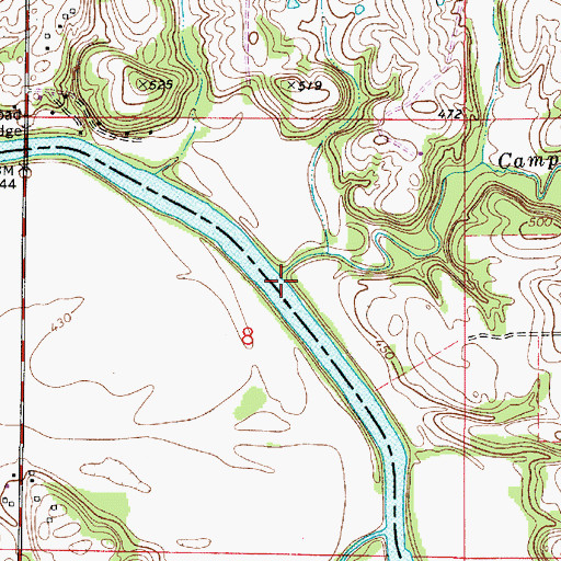 Topographic Map of Camp Creek, IN