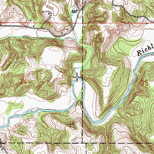 Topographic Map of Camp Creek, IN