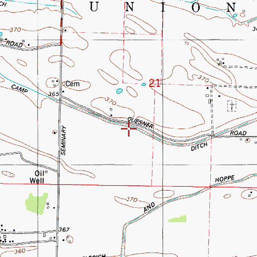 Topographic Map of Camp Duesner Ditch, IN