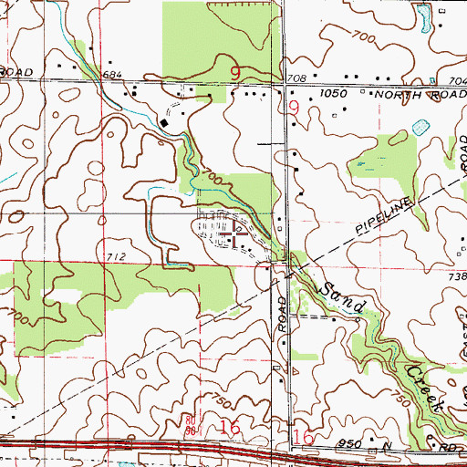 Topographic Map of Camp Farr, IN