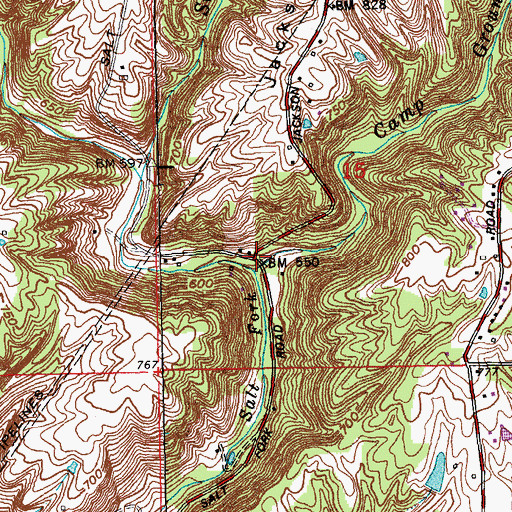 Topographic Map of Camp Ground Branch, IN