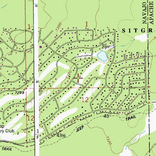 Topographic Map of Pinetop Country Club, AZ