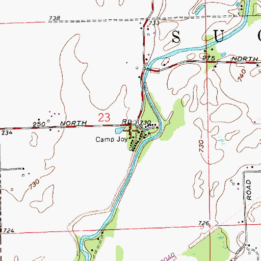Topographic Map of Camp Joy, IN
