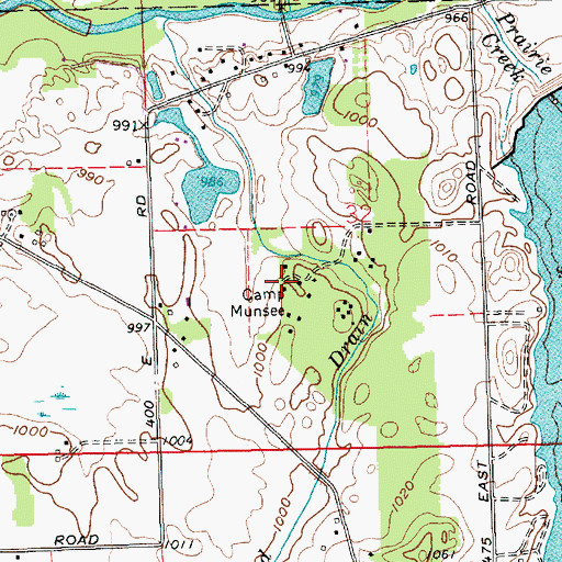 Topographic Map of Camp Munsee, IN