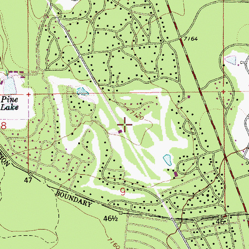 Topographic Map of Pinetop Lakes Country Club, AZ