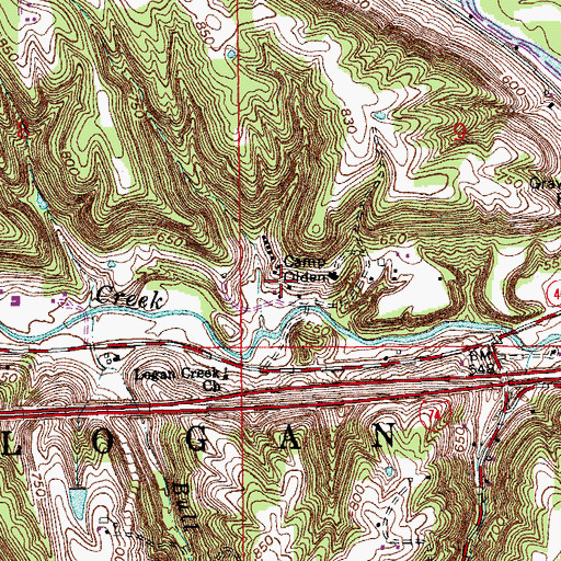 Topographic Map of Camp Olden, IN