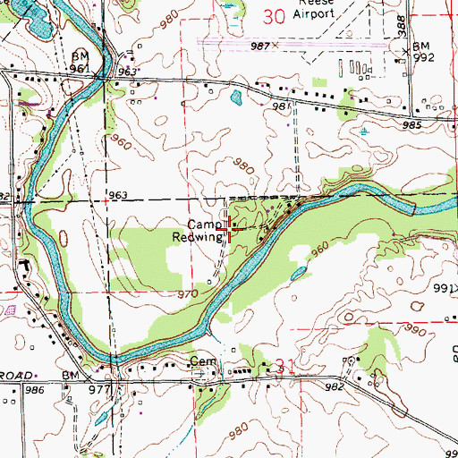 Topographic Map of Camp Redwing, IN