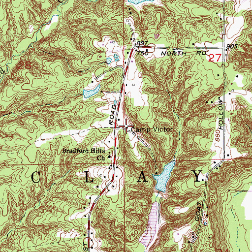 Topographic Map of Camp Victor, IN