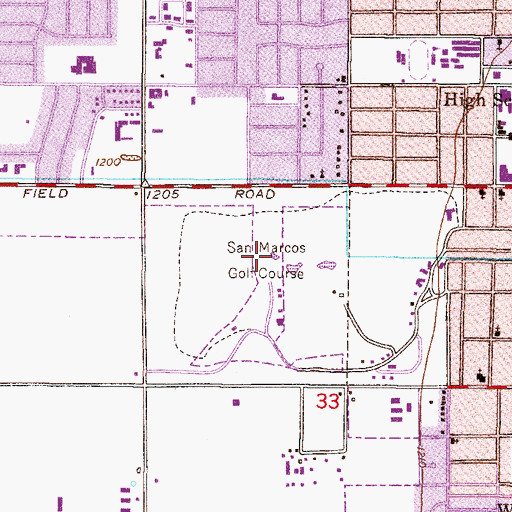 Topographic Map of San Marcos Golf Course, AZ