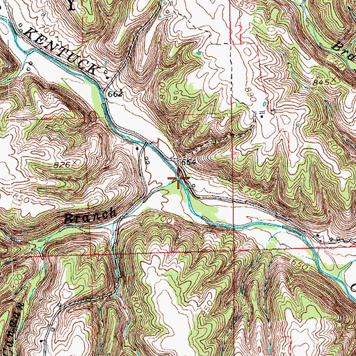 Topographic Map of Canaan Branch, IN