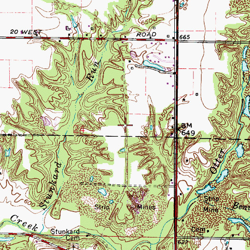 Topographic Map of Canaan Church, IN