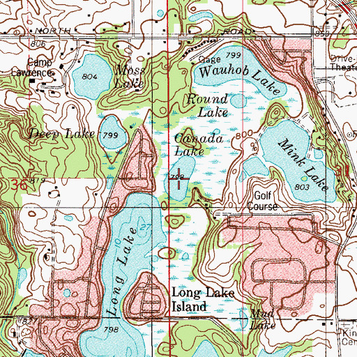 Topographic Map of Canada Lake, IN