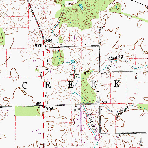 Topographic Map of Candy Brook, IN