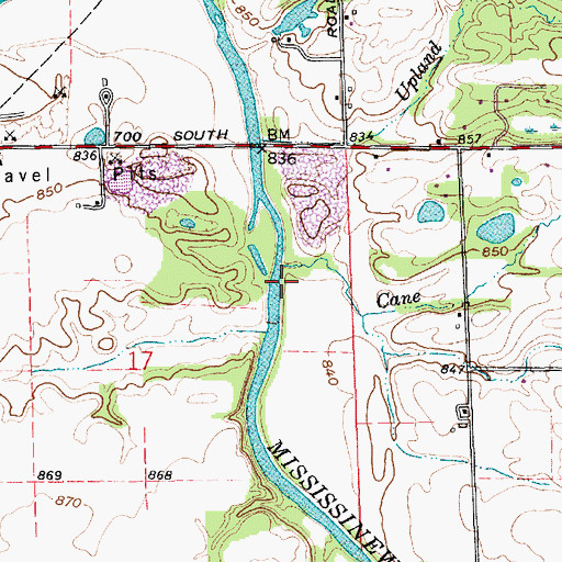 Topographic Map of Cane Run, IN