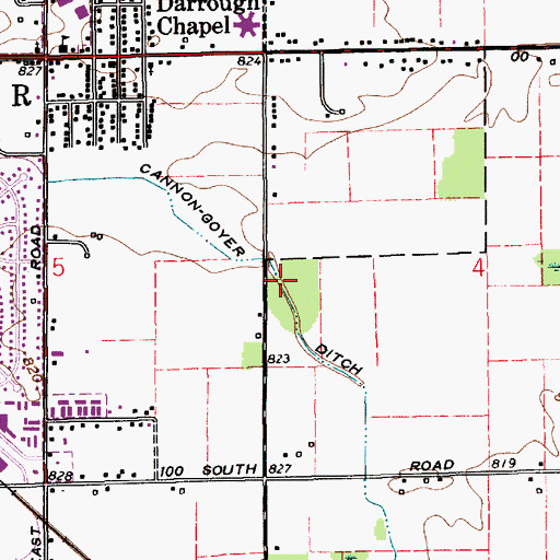 Topographic Map of Cannon-Goyer Ditch, IN