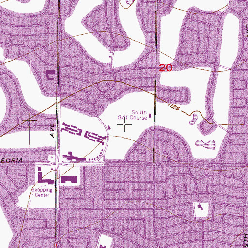 Topographic Map of South Golf Course, AZ