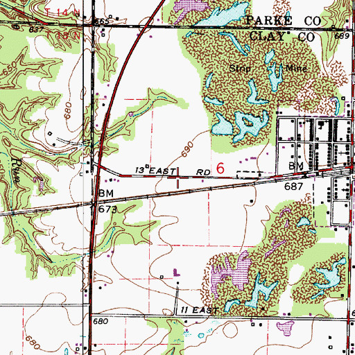 Topographic Map of Carbon, IN