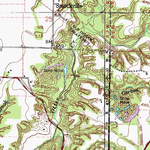 Topographic Map of Carbon Stream, IN
