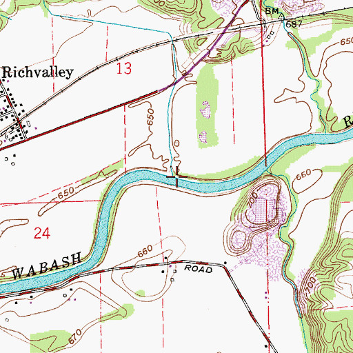 Topographic Map of Carlin Branch, IN