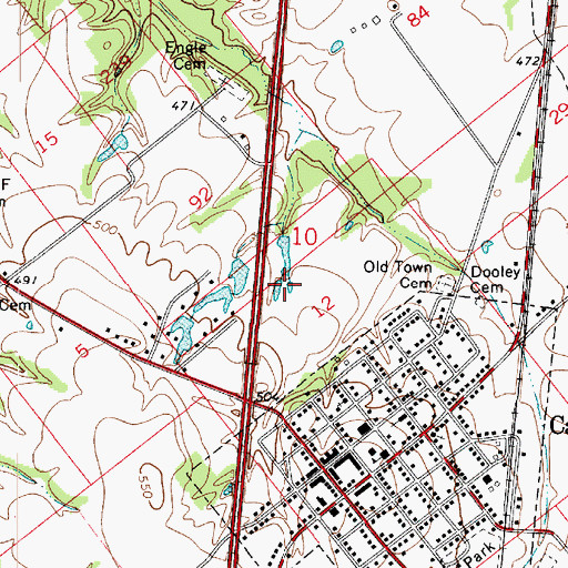 Topographic Map of Carlisle, IN