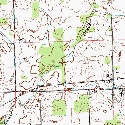 Topographic Map of Carlos Drain, IN
