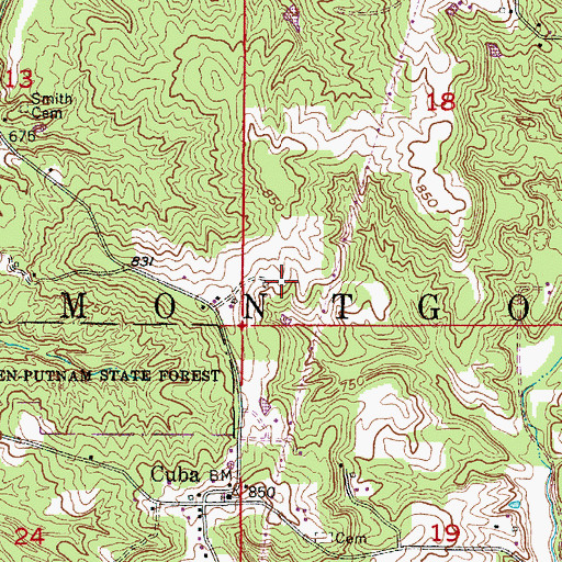 Topographic Map of Carolina Church, IN