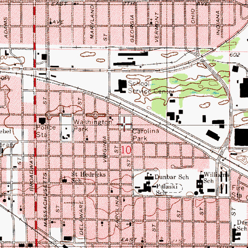 Topographic Map of Carolina Park, IN