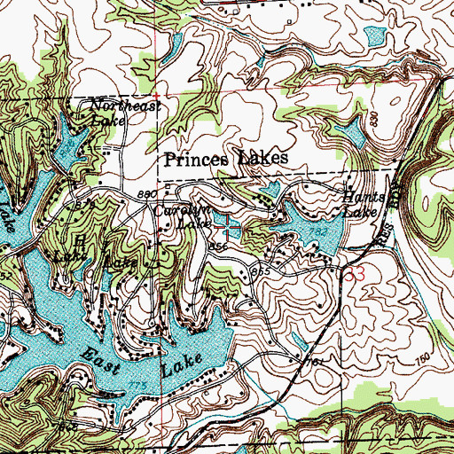 Topographic Map of Carolyn Lake, IN