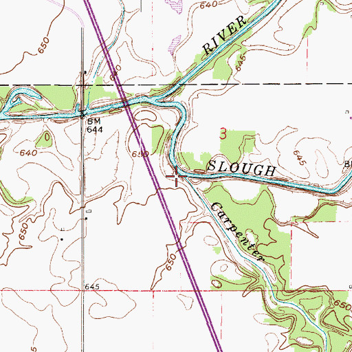 Topographic Map of Carpenter Creek, IN