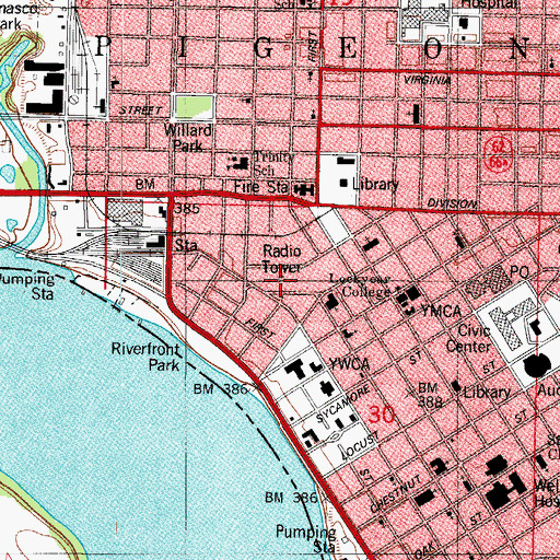 Topographic Map of Carpenter School, IN