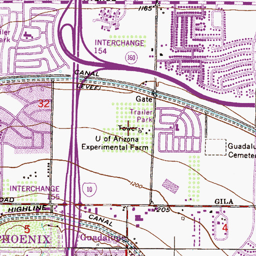 Topographic Map of University of Arizona Experimental Farm, AZ