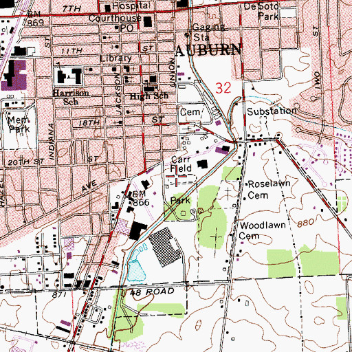 Topographic Map of Carr Field, IN