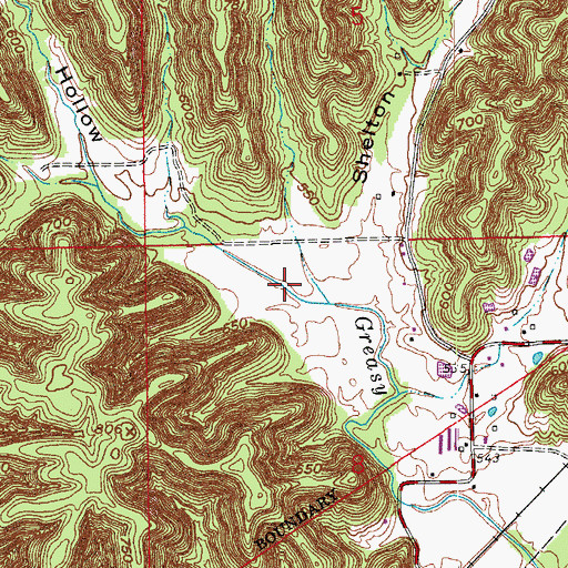Topographic Map of Carr Hollow, IN