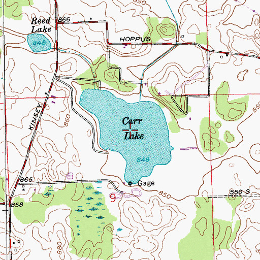 Topographic Map of Carr Lake, IN