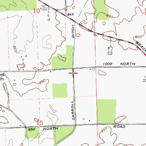 Topographic Map of Carroll Ditch, IN