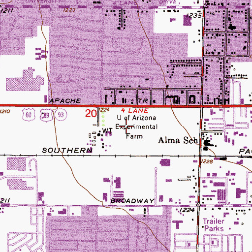 Topographic Map of University of Arizona Experimental Farm, AZ