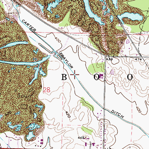 Topographic Map of Carter Traylor Ditch, IN