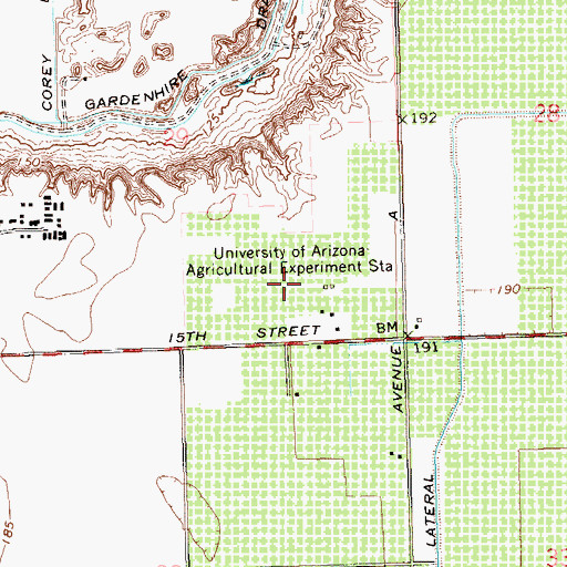 Topographic Map of University of Arizona Agricultural Experiment Station, AZ