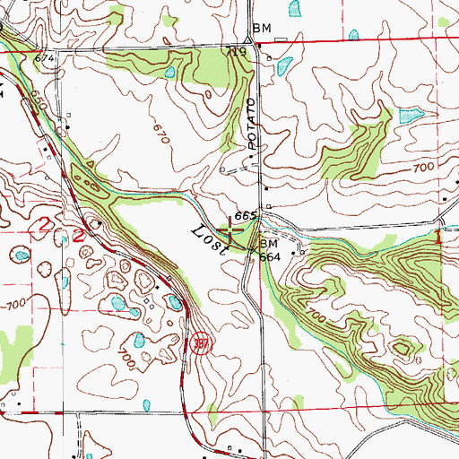 Topographic Map of Carters Creek, IN